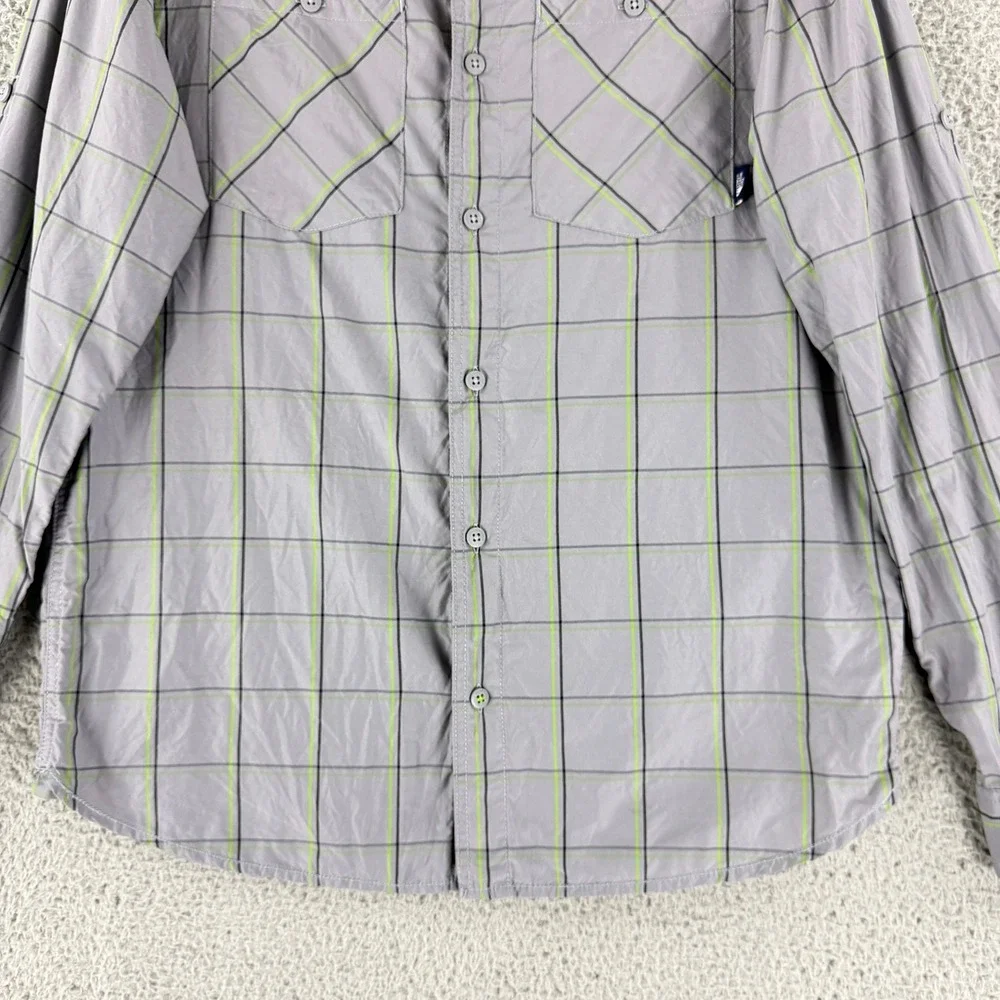 The North Face Button Down Shirt Mens Large Gray Plaid Hiking NF00CP4H Outdoor